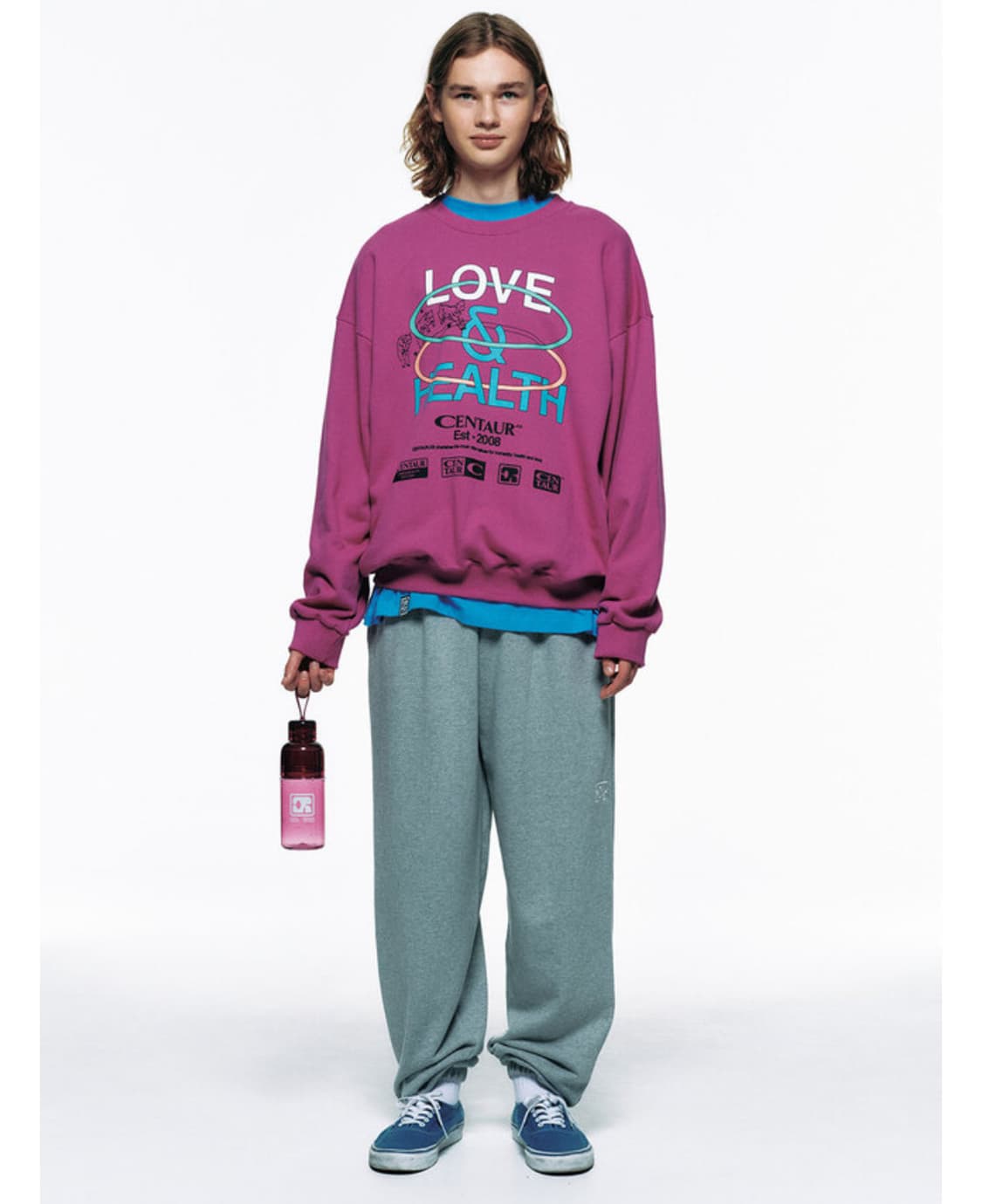 새상품)센토르 LOVE & HEALTH SWEATSHIRT_MAGENTA 상품이미지2