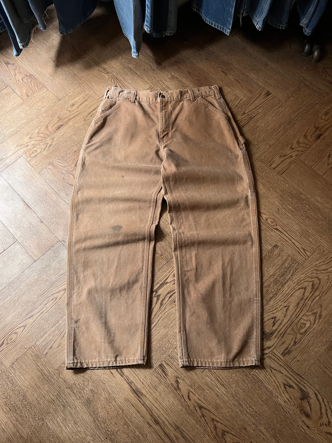 [36]칼하트 USA Made 빈티지 워싱 브라운 싱글니 카펜터 워크팬츠 상품이미지2