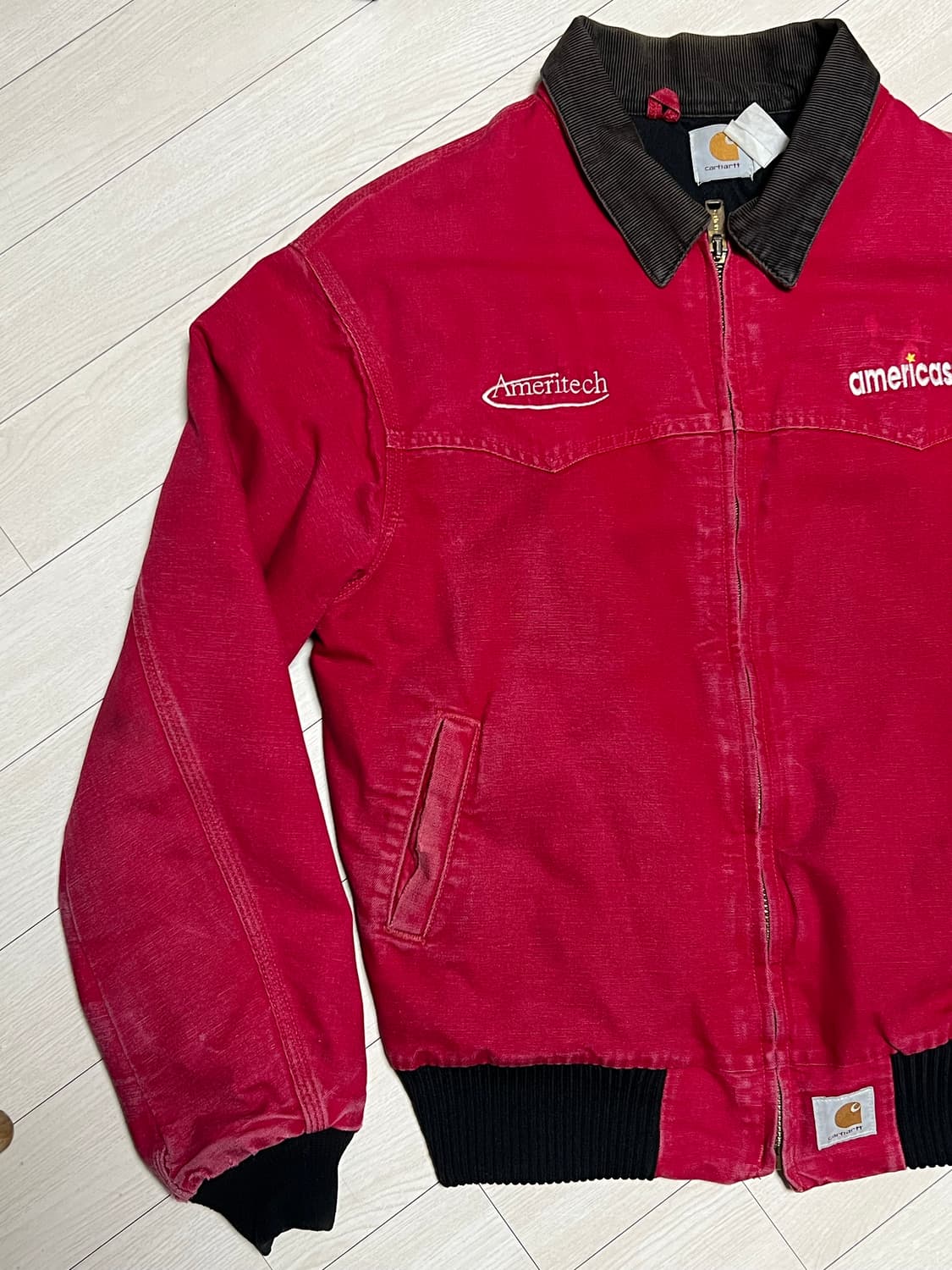 90s칼하트J14산타페자켓레드 L사이즈 상품이미지2
