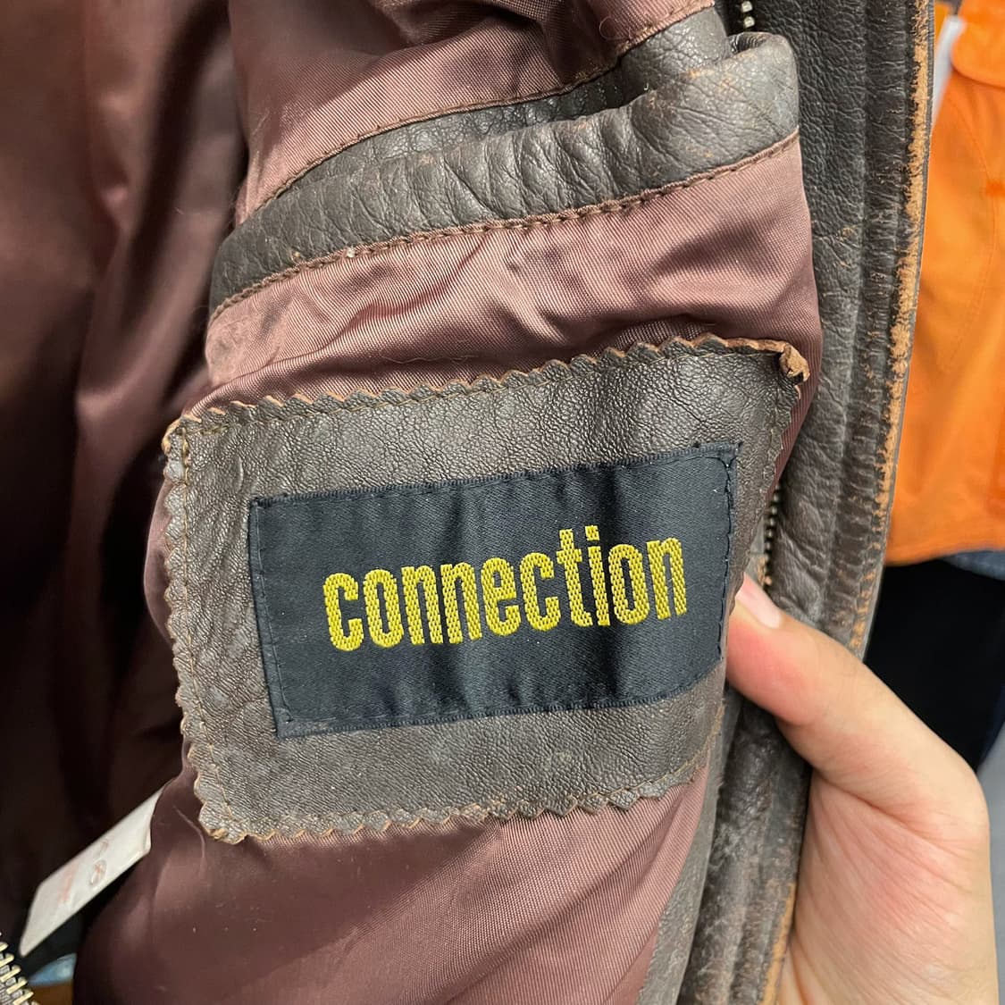 90s Connection 빈티지 워싱 레더 가죽 자켓 상품이미지8