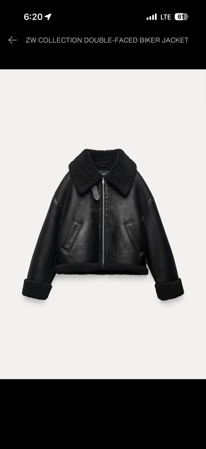 자라 더블 페이스드 바이커 자켓 무스탕 상품이미지1