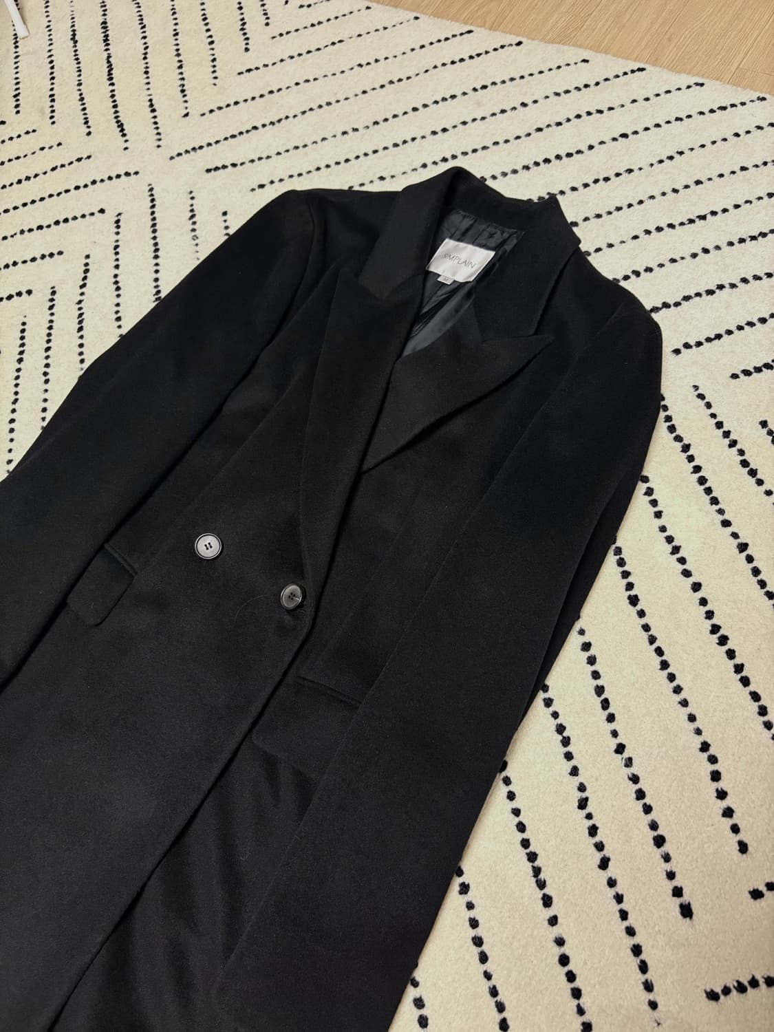 100% 캐시미어 코트 블랙 상품이미지5