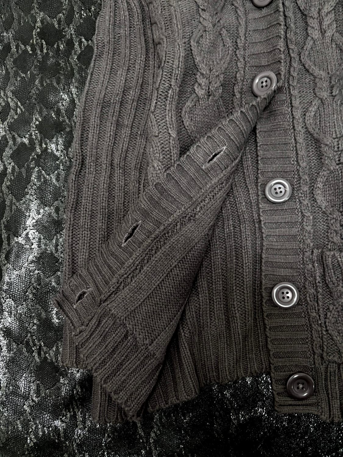 “Vintage” Y2K Mood Grey Knit Hoodie card 상품이미지2