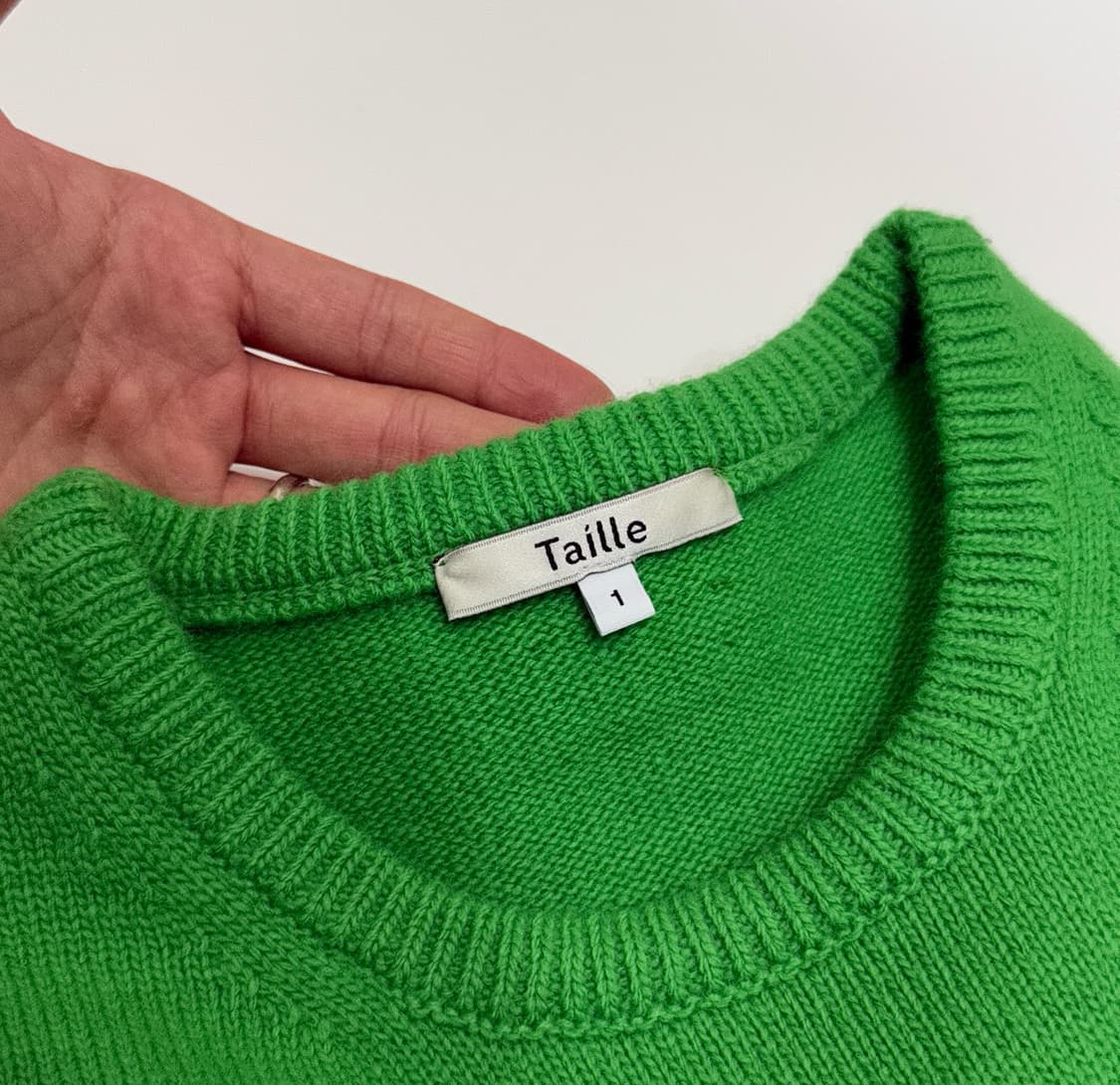 타일레 카멜 울 클래식 니트 스웨터 그린 1사이즈 상품이미지4