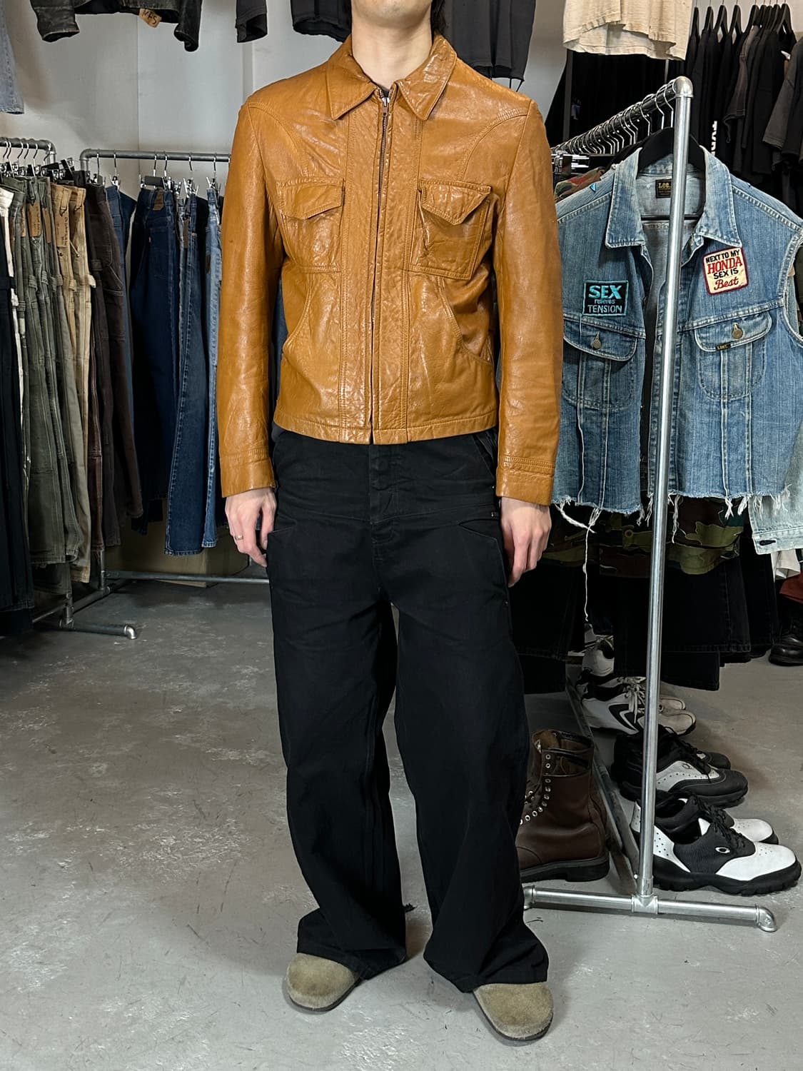 70's 빈티지 레더 웨스턴 자켓 빈티지 레더 자켓 상품이미지9