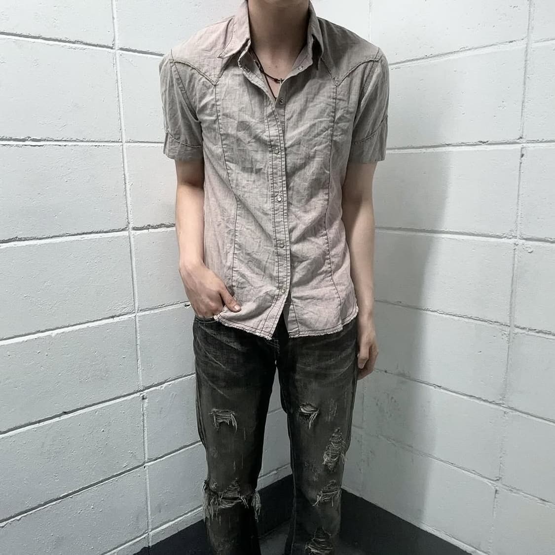 Nicole club grunge short shirts 상품이미지2