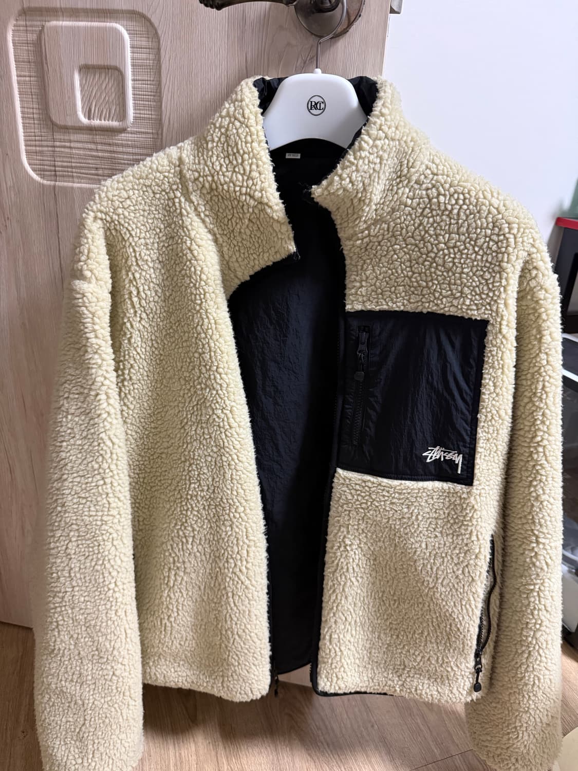스투시 8볼 쉐르파 자켓 내츄럴 xl 상품이미지1