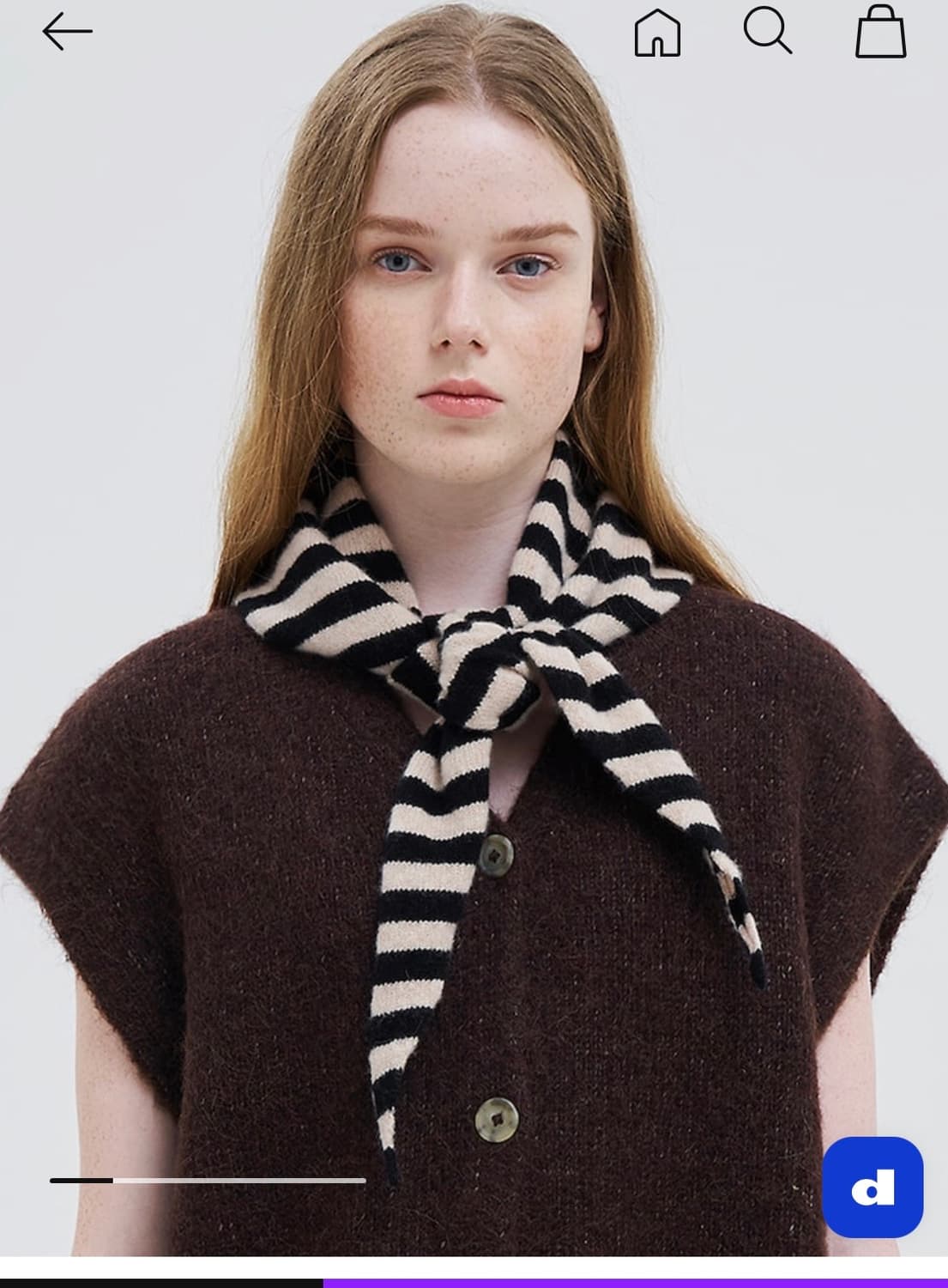 jogordon 조고든 삼각 니트머플러(오트/레드) 상품이미지2