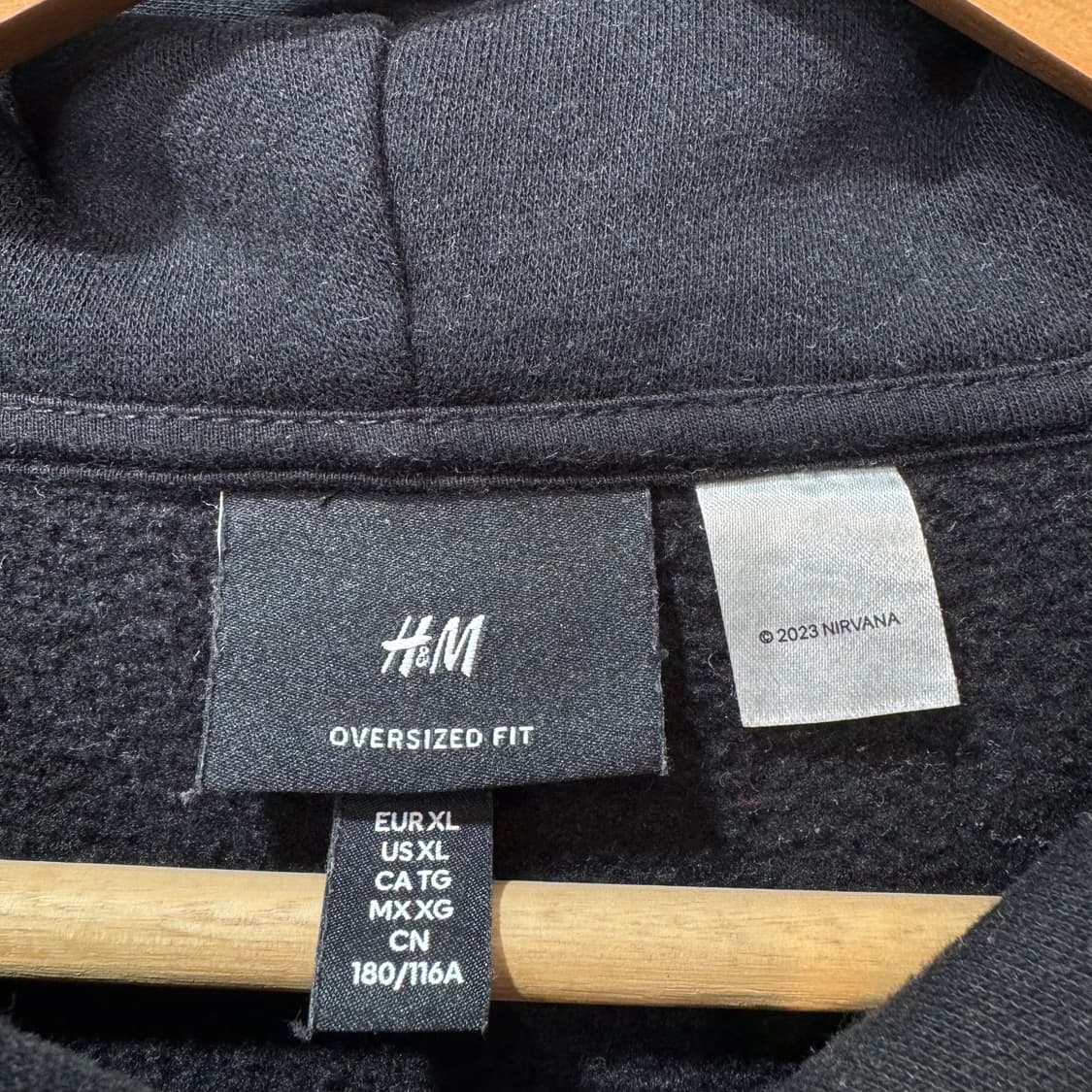 너바나 x H&M 오버사이즈 스웻 후드티 (XL)  상품이미지6
