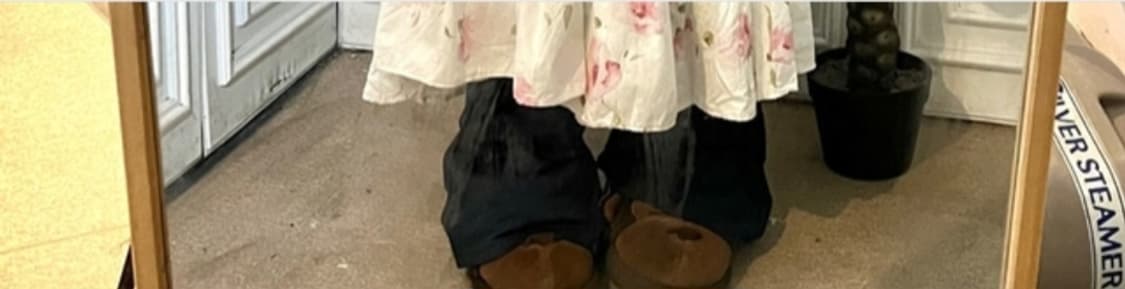 빈티지 스트라이프 잔꽃 패치원피스 패치스커트 상품이미지4