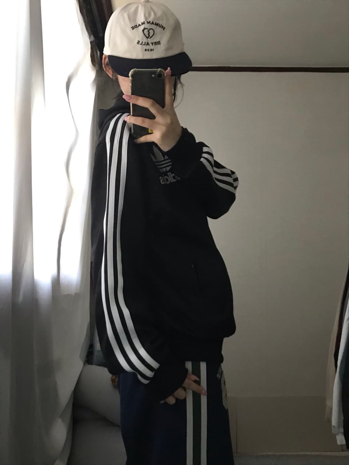 아디다스 블랙 빅로고 후드 져지 상품이미지3