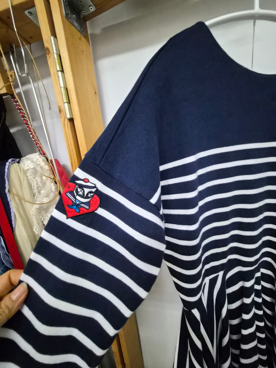 럭키슈에뜨 스트라이프 플레어 원피스 상품이미지3