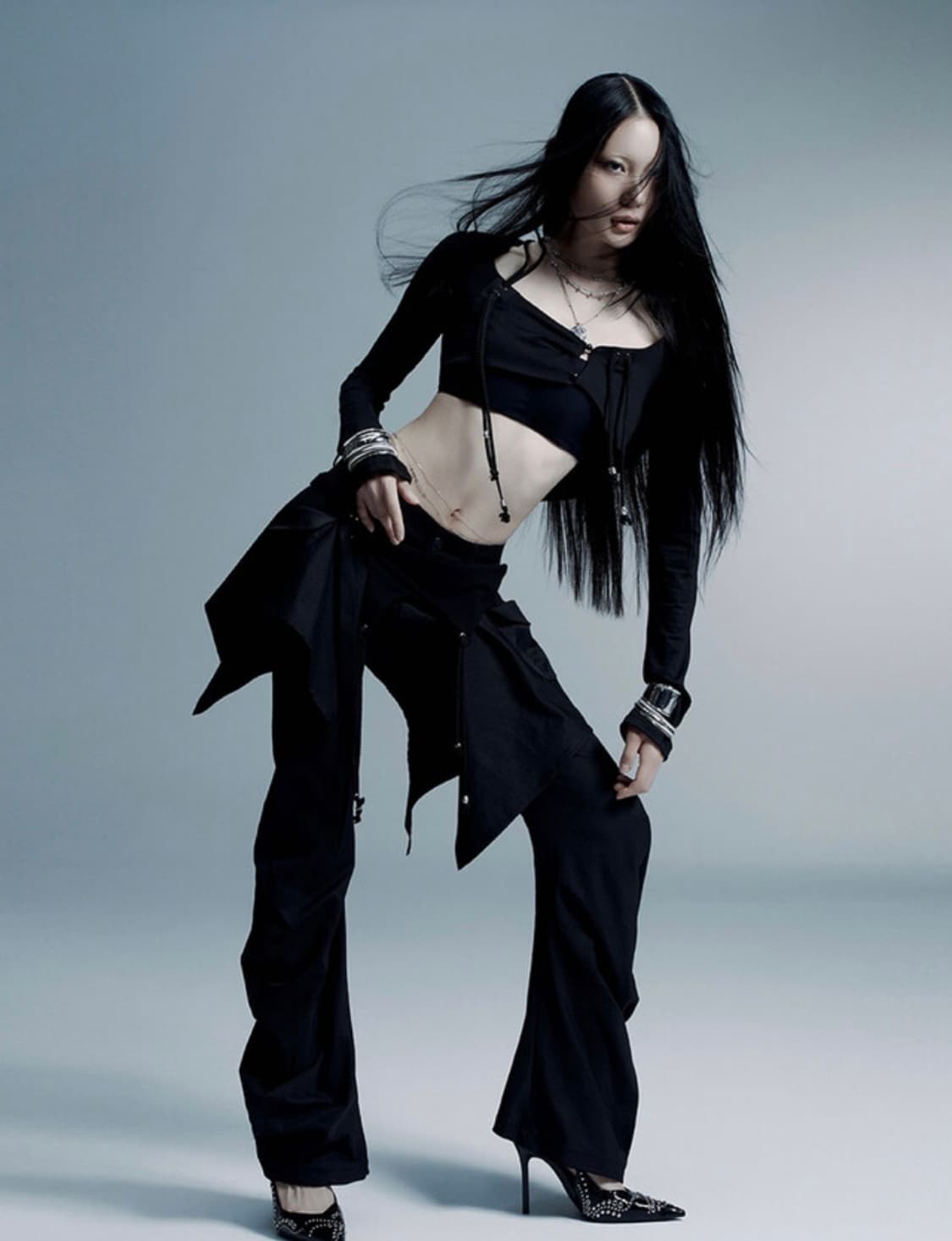 카시코 레이어드 스트랩 팬츠 블랙 M 상품이미지2