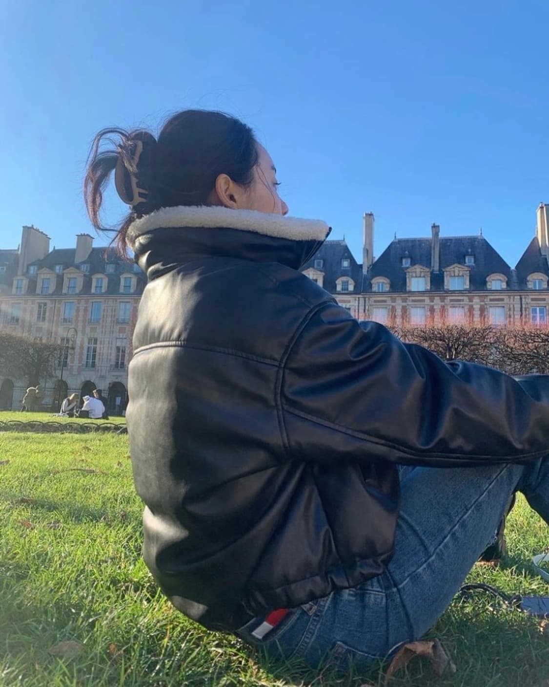 VPPLEMENT 크롭 페이크레더 구스 다운 가죽자켓 레더자켓 상품이미지5