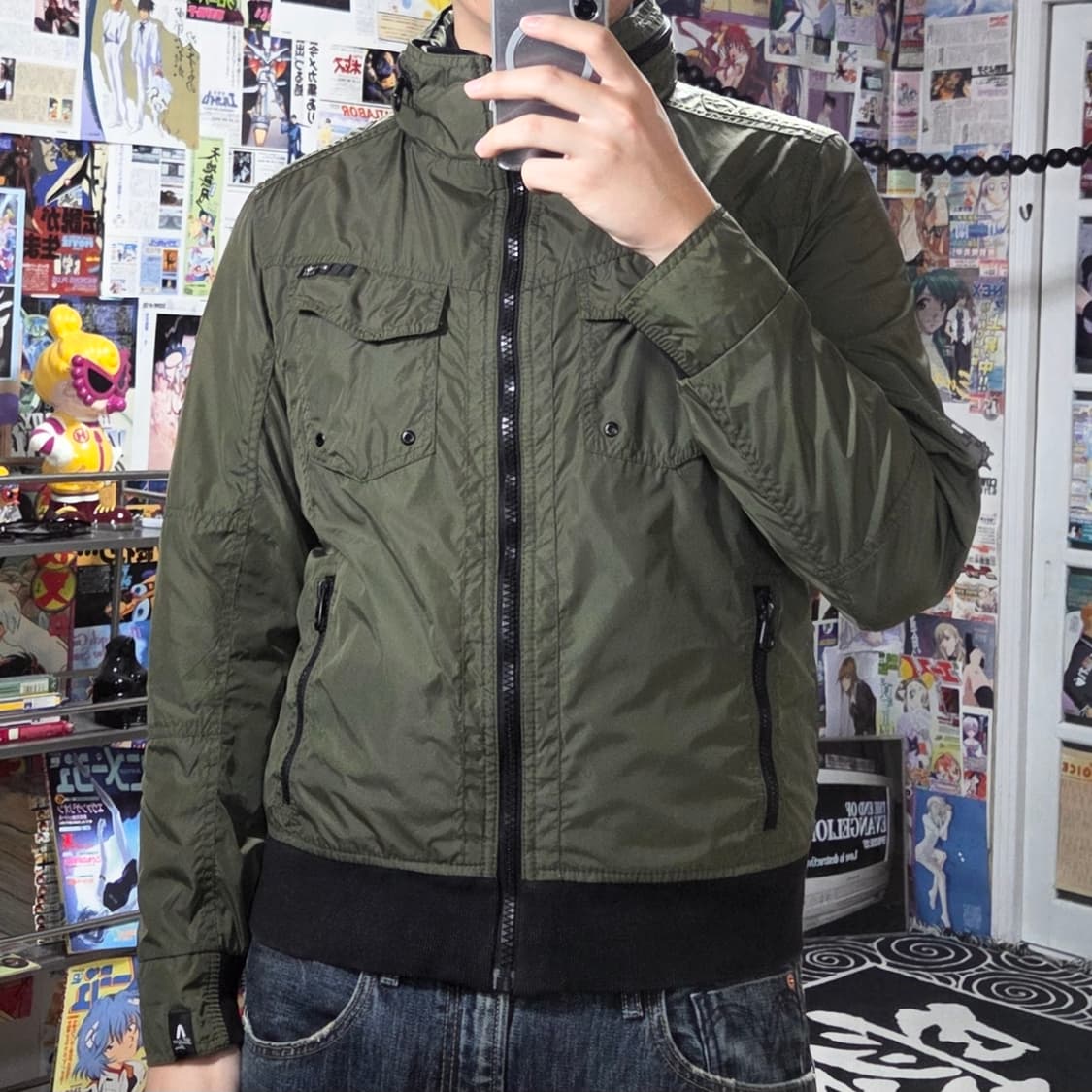 버커루 밀리터리 카키 바람막이 자켓  상품이미지1