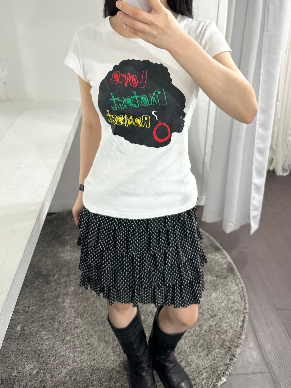 ozoc dot layered skirt 상품이미지2