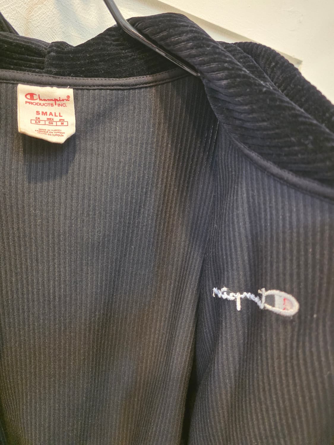 챔피온 블랙 코듀로이 후드 집업 S 상품이미지4