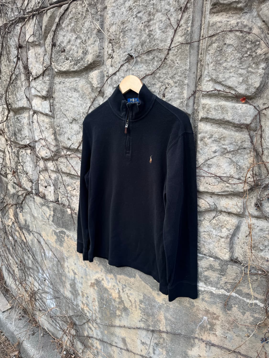 폴로 랄프로렌 빈티지 하프 집업 니트 스웻 셔츠 맨투맨 블랙 상품이미지3