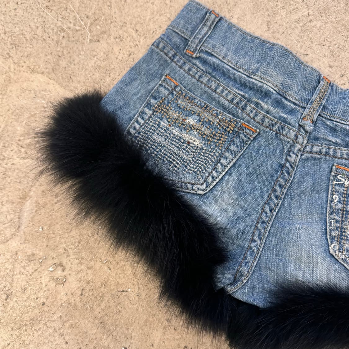 퍼 트리밍 데님 숏츠 상품이미지6