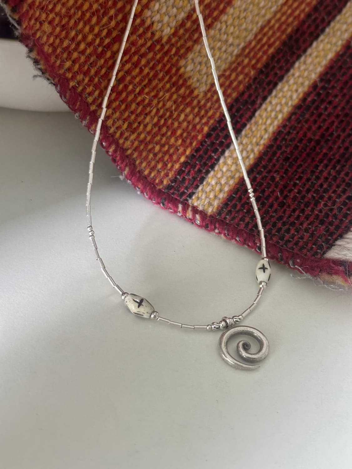 Spiral Sign Cow Horn 925silver necklace 상품이미지7