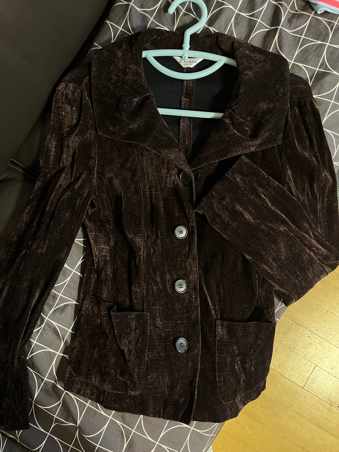 벨벳 셔츠(브라운) 상품이미지1