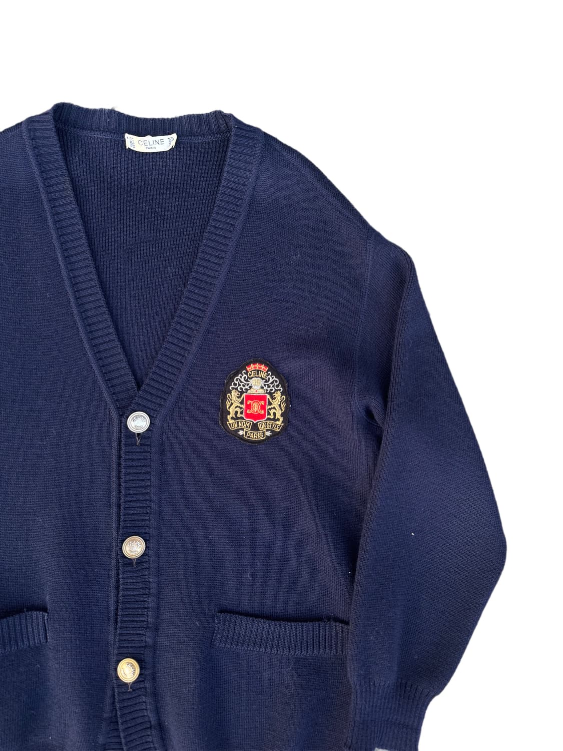 90s 셀린느 자수 울 가디건 상품이미지3
