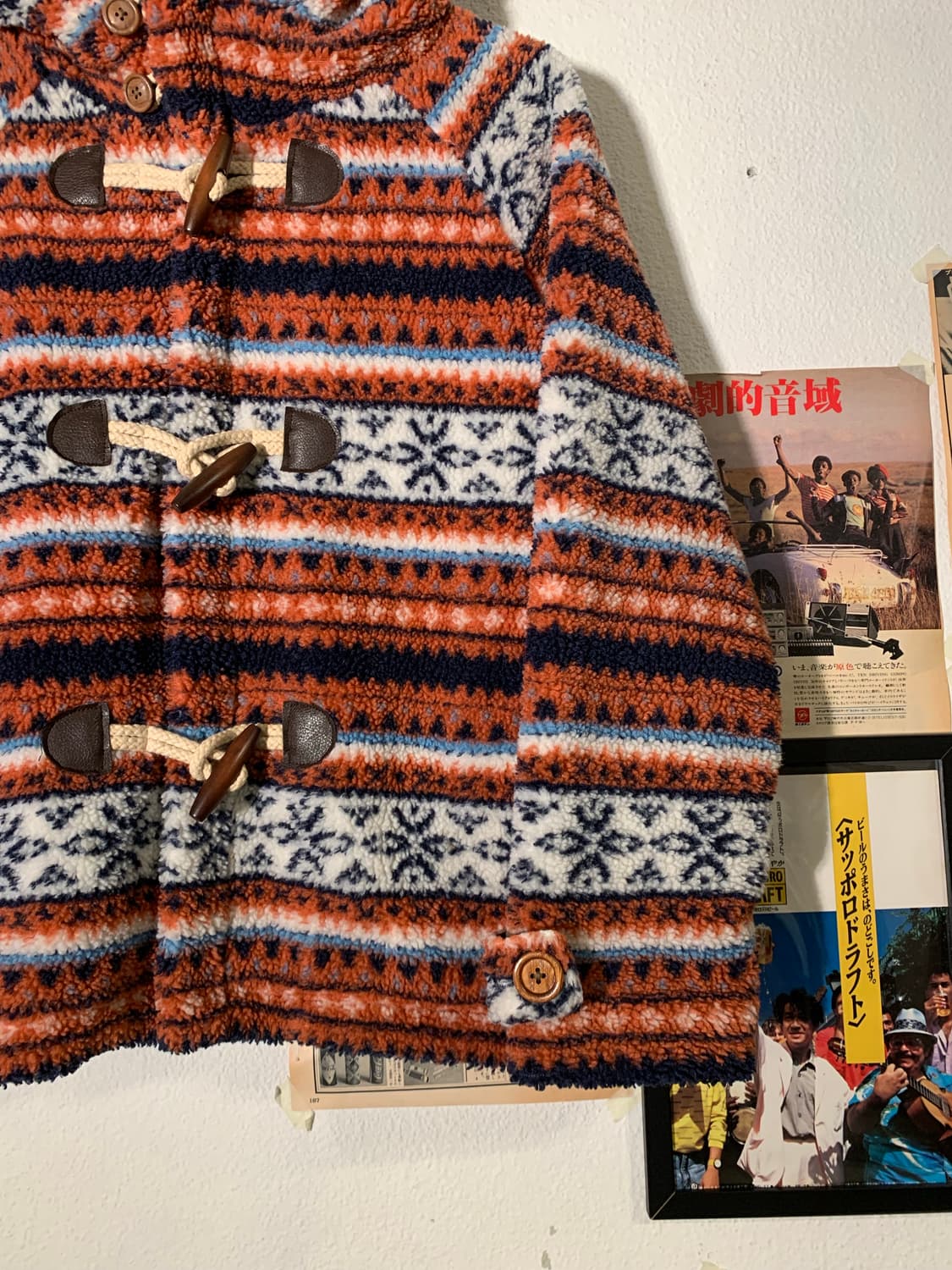 빔즈하트 노르딕 패턴 플리스 더플 코트 집업 상품이미지3