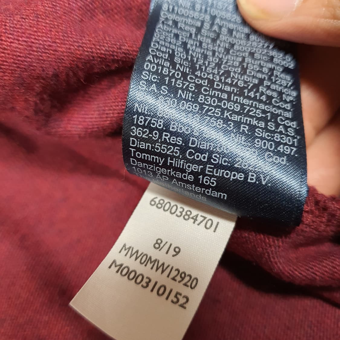 ✨ (바배) 타미 힐피거 버건디 니트 반집업 상품이미지5