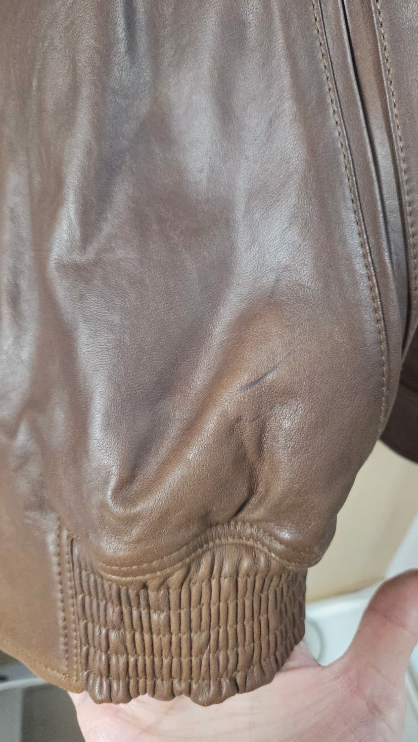 (착샷) 로파이 오버핏 스모킹 블루종 램 레더 자켓 상품이미지10