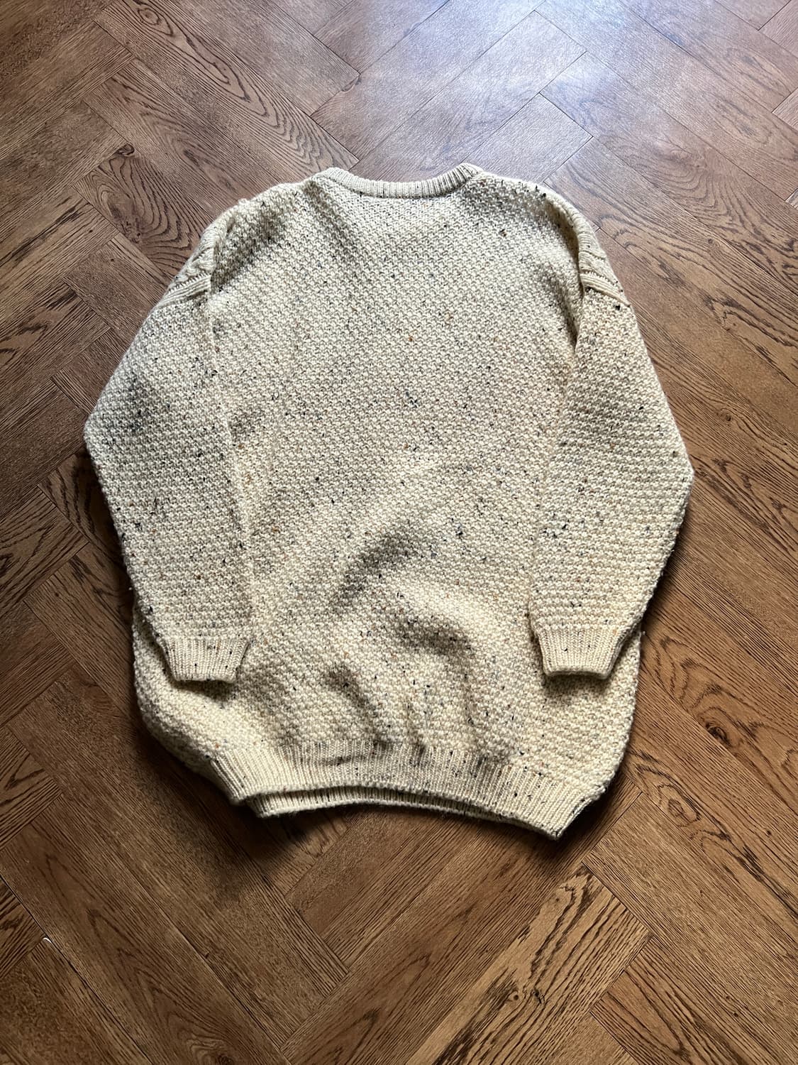 [XL]90's 아일랜드제 핸드메이드 아란 피셔맨 보카시 스웨터 원피스 상품이미지5