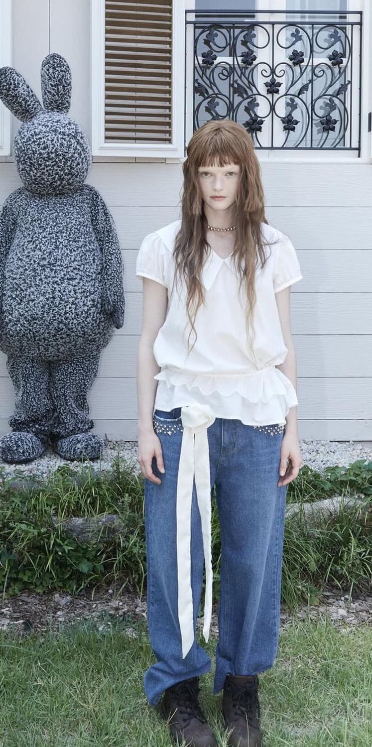 데어드 러플 블라우스 셔츠 상품이미지4