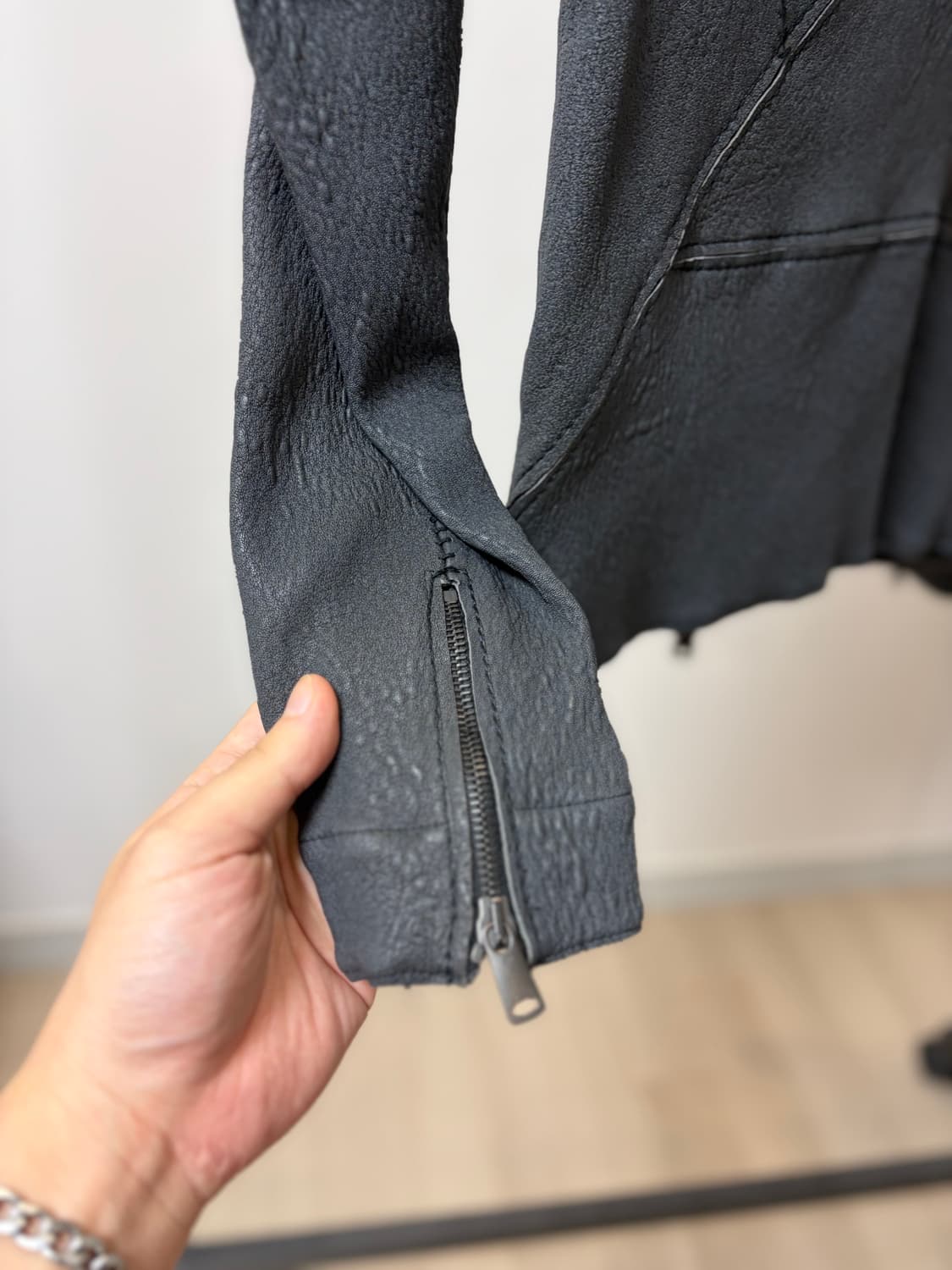 (S) Transit 트랜짓 램스킨 투웨이 가죽자켓 상품이미지4