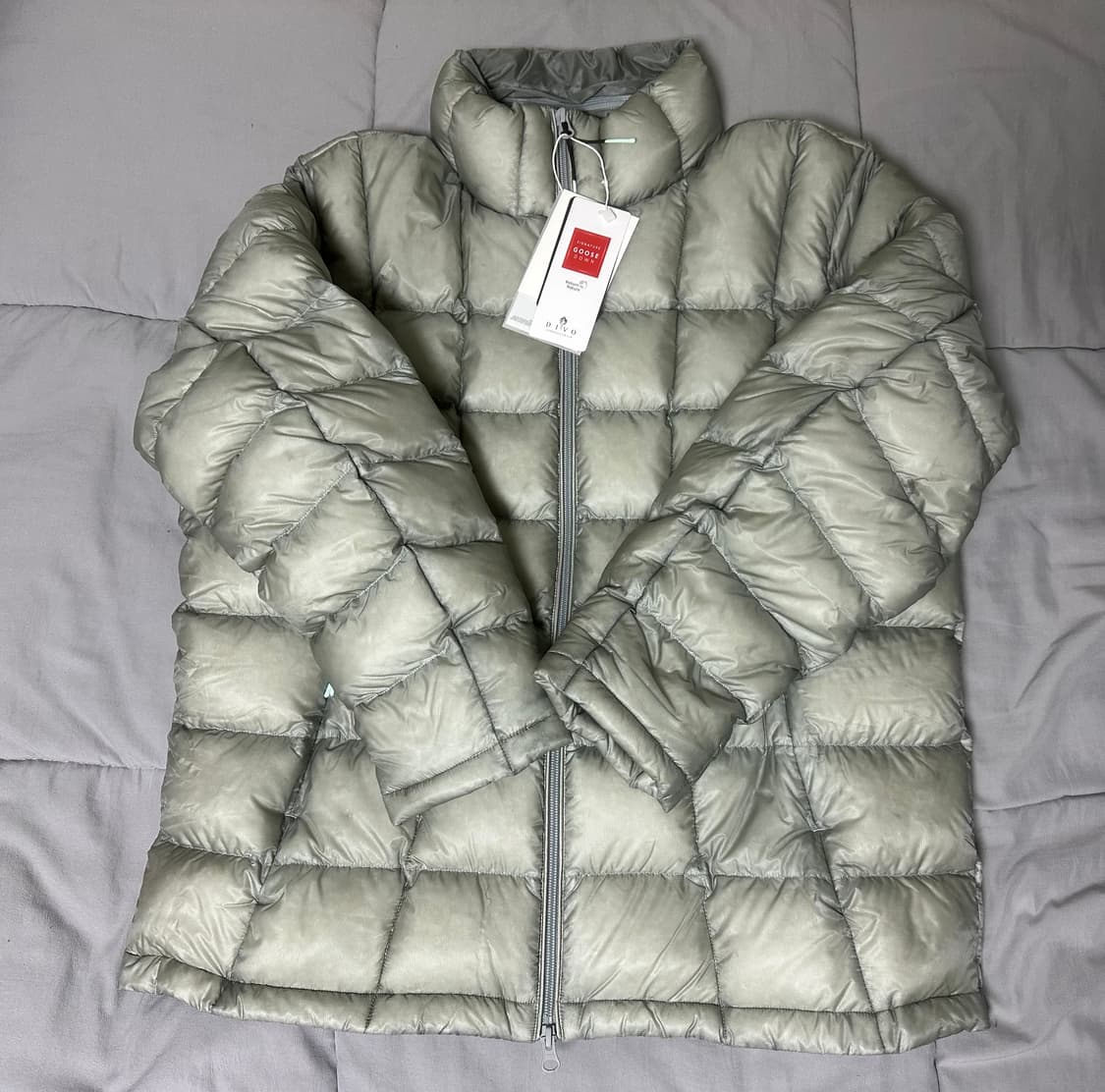 999휴머니티 모듈러 구스다운 경량패딩 라이트그레이 3사이즈 미착용 새제 상품이미지1