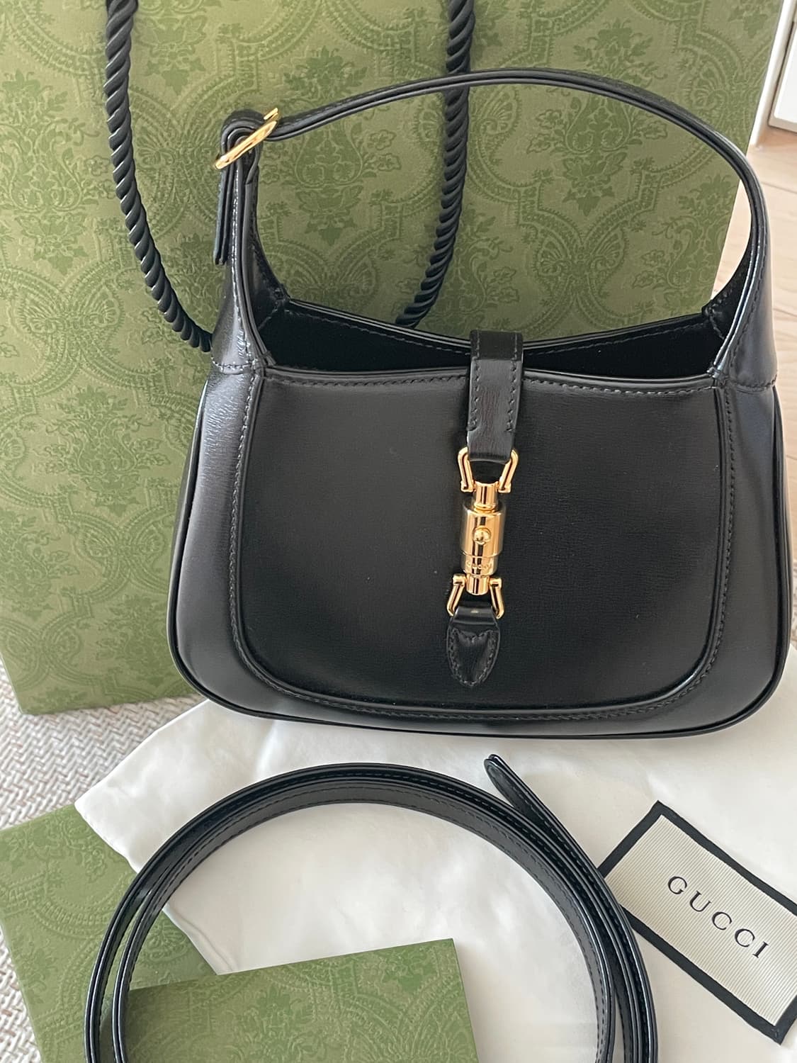 (백화점 구매 정품)구찌 재키 미니 블랙 상태최상 상품이미지2