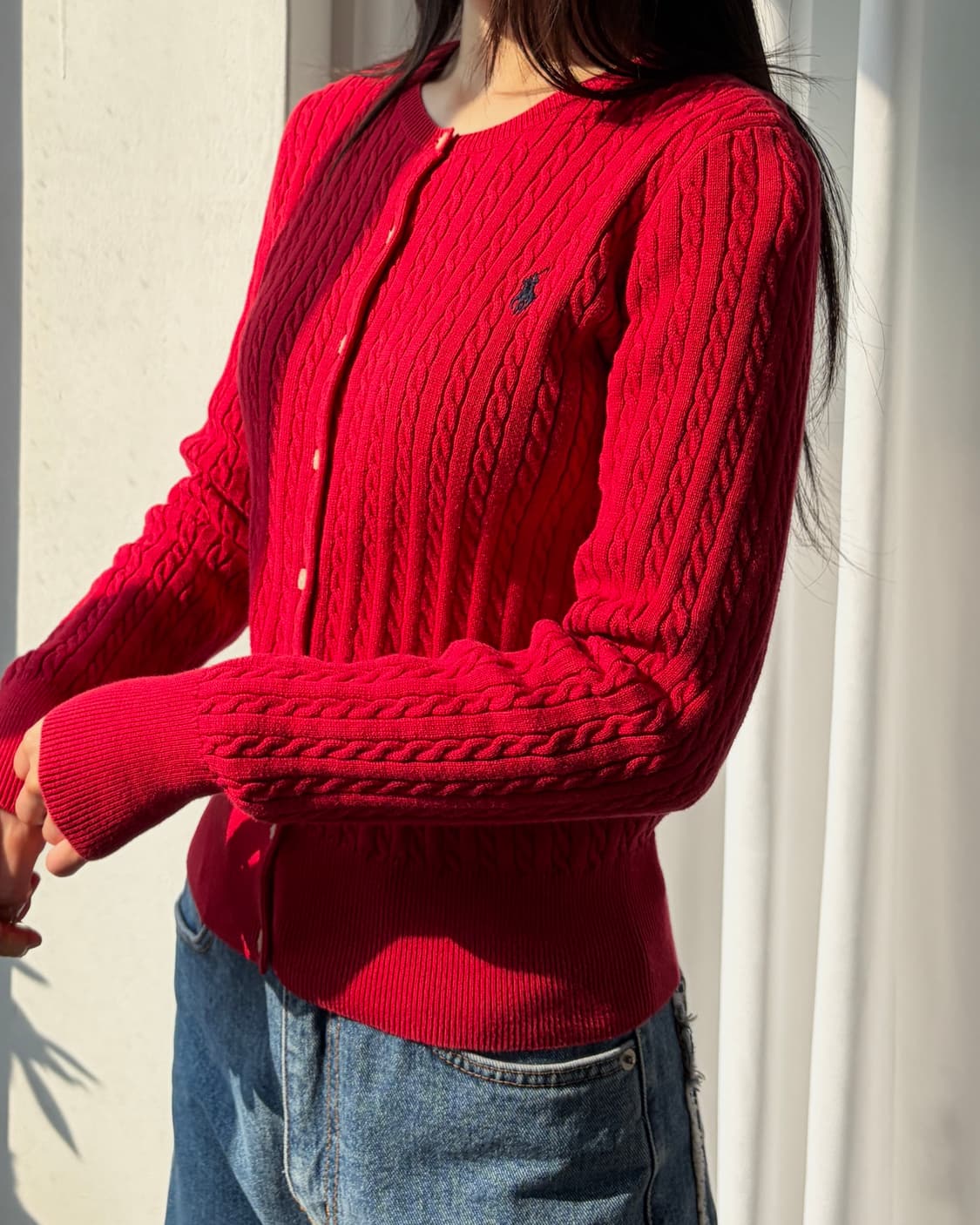 [S]폴로 랄프로렌 걸즈 꽈배기 케이블 니트 가디건 상품이미지2