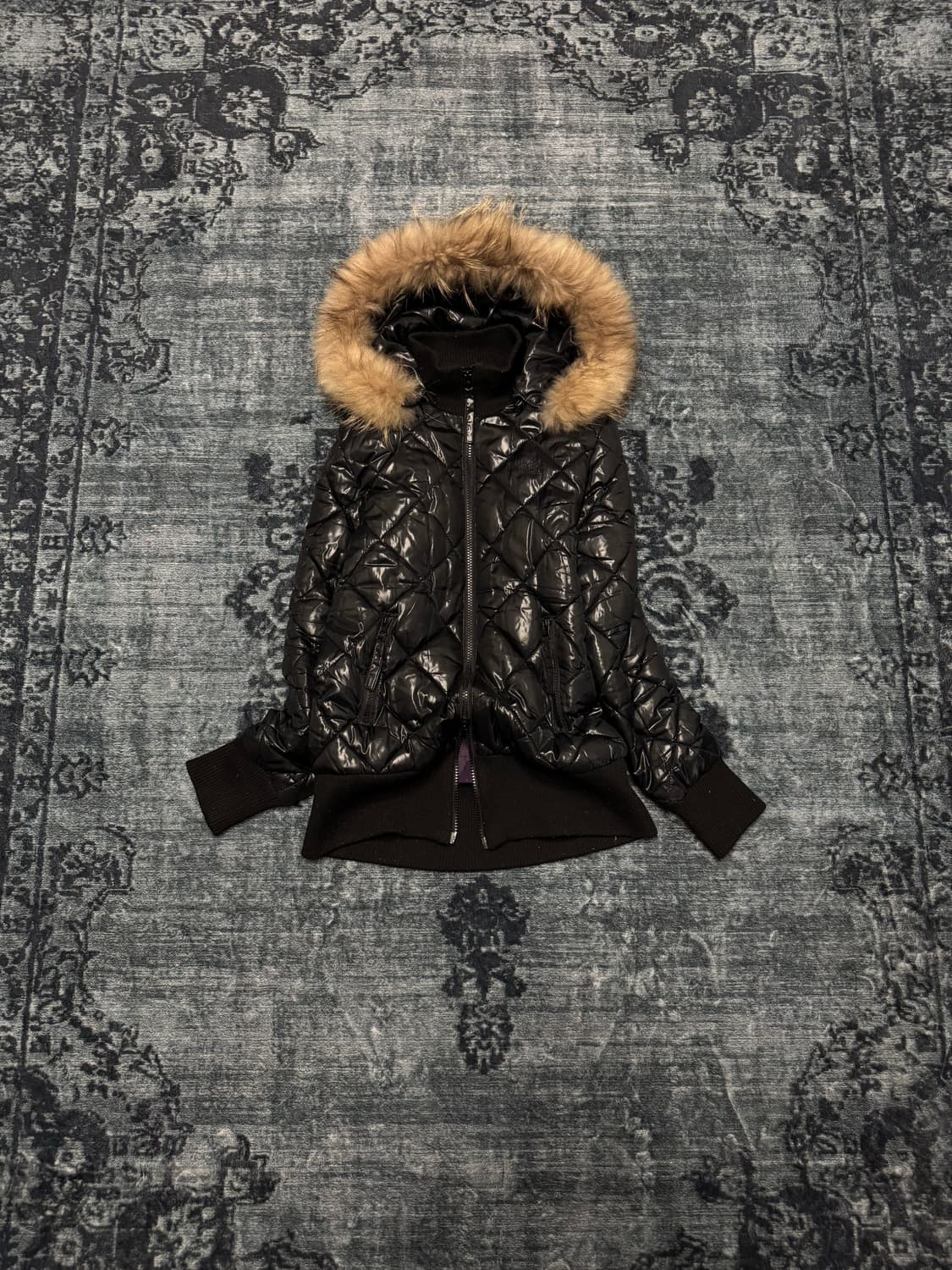 Von dutch 00s y2k qualting fur jacket 상품이미지1