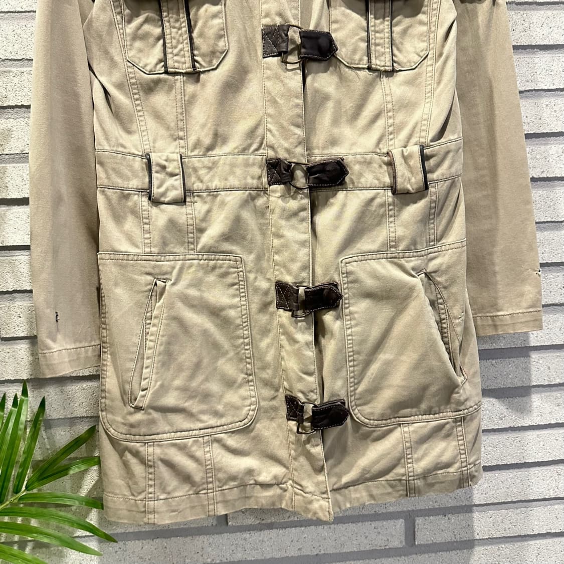 JPN VINTAGE 밀리터리 후드자켓 멀티포켓 숄더 견장 디테일 베이지 상품이미지5