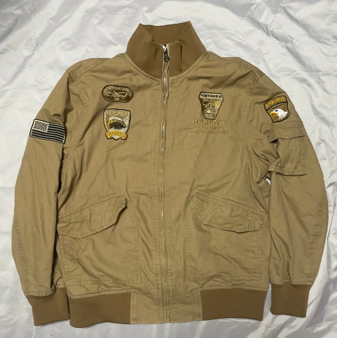 H.T.NIAO 밀리터리 패치 탱커 자켓 상품이미지1