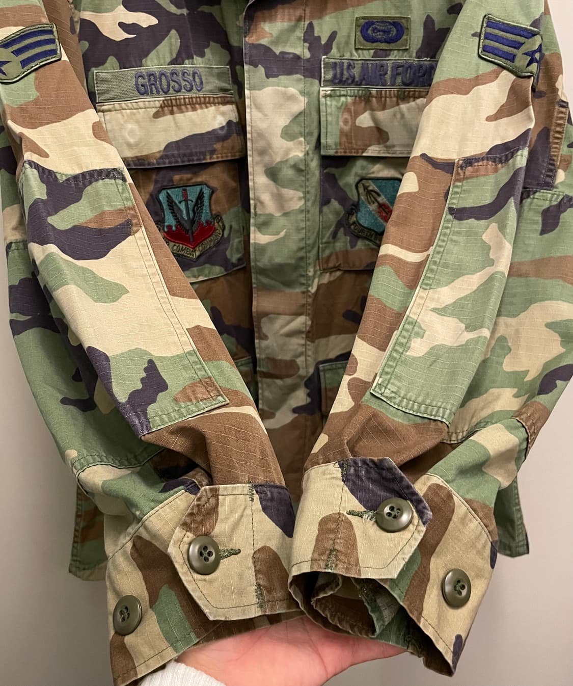 (M/R)90s US army 밀리터리 카모 우드랜드 BDU 셔츠 자켓 상품이미지6