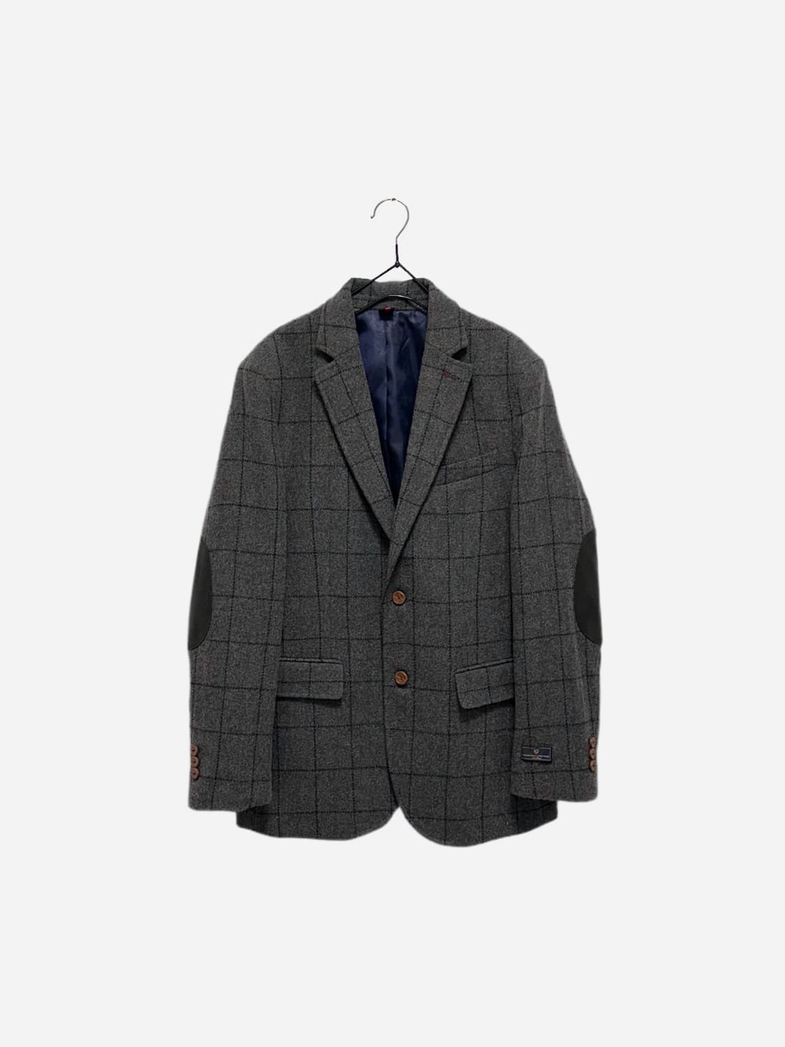 cremieux 모 혼방 엘보 패치 체크 블레이저 남자 정장 자켓 상품이미지1