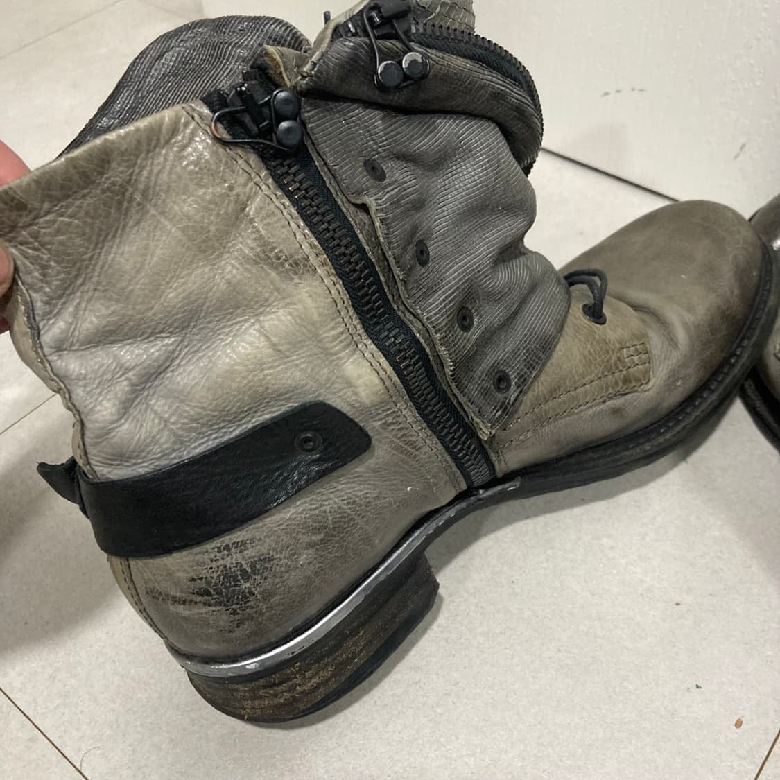 A.S.98 드레이프 랩 레더 부츠 상품이미지10