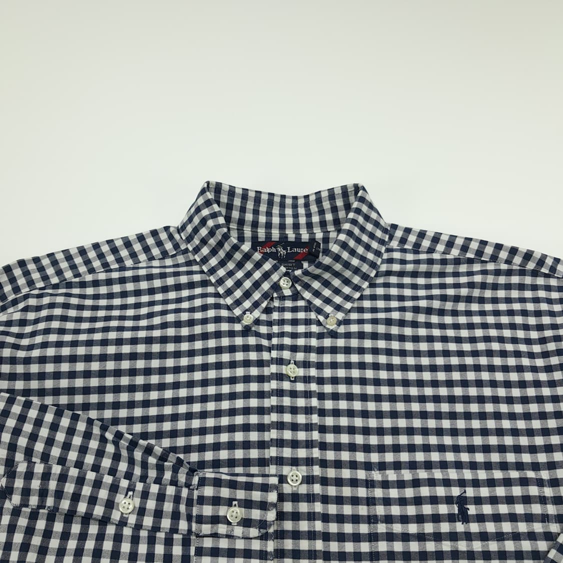 CN774 XL 폴로 랄프로렌 빅셔츠 네이비 깅엄체크 긴팔 셔츠 남방 상품이미지3