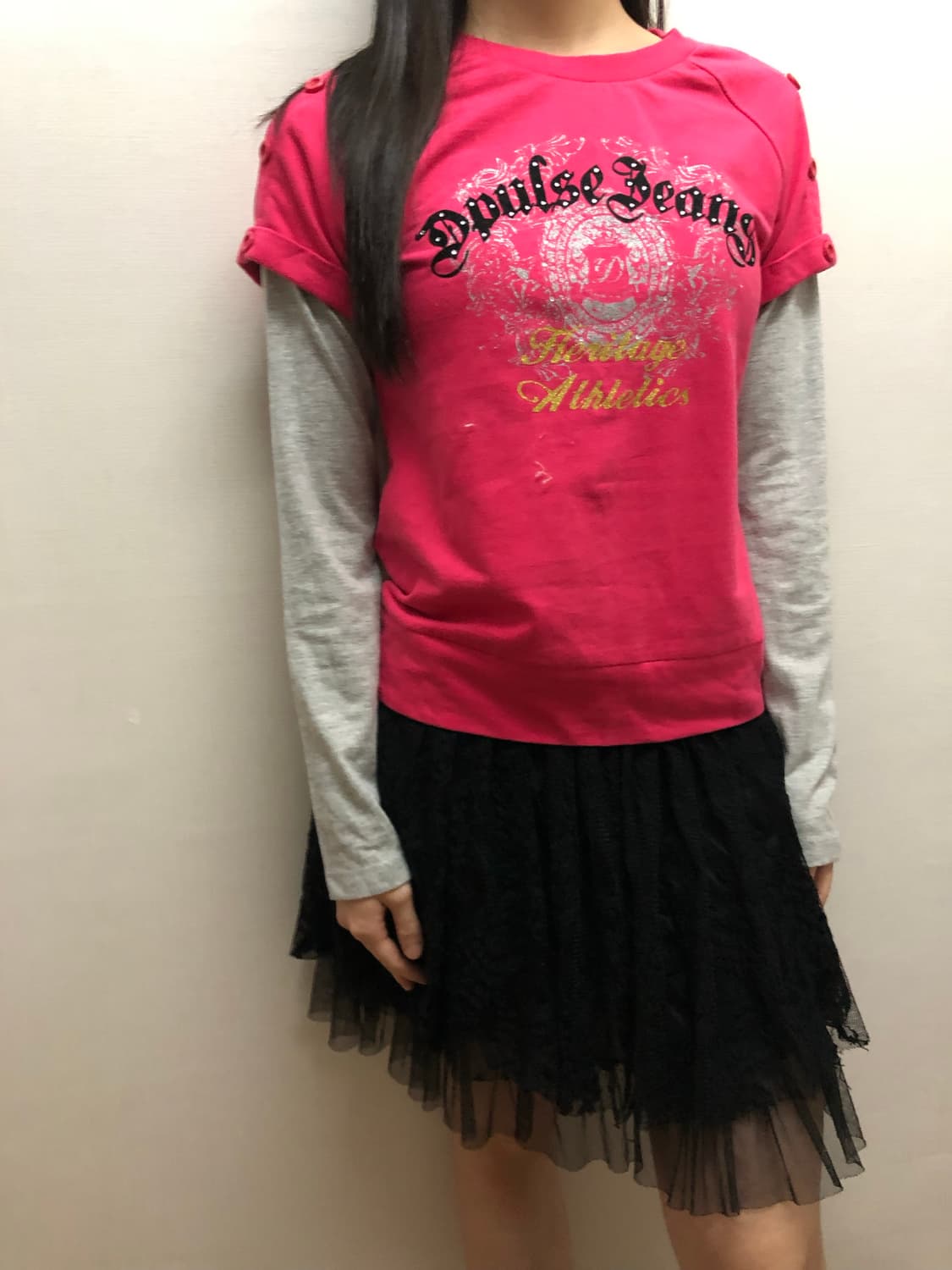 빈티지 핑크 와투케 레이어드 탑 상품이미지5