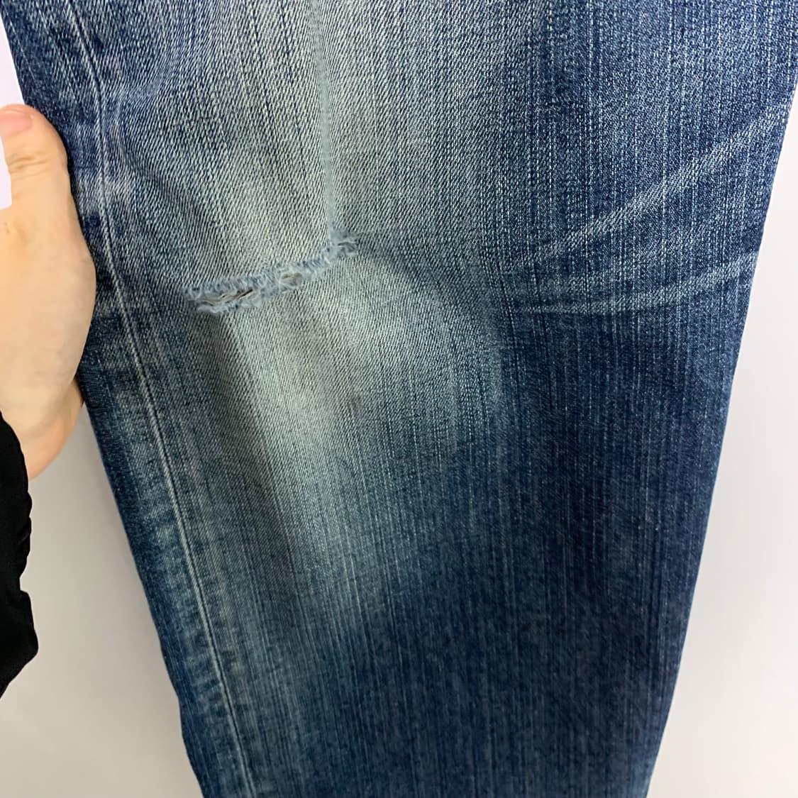 리바이스 빈티지 워싱 데님 데미지 컷팅 팬츠 중청바지 00s 36인치 상품이미지4