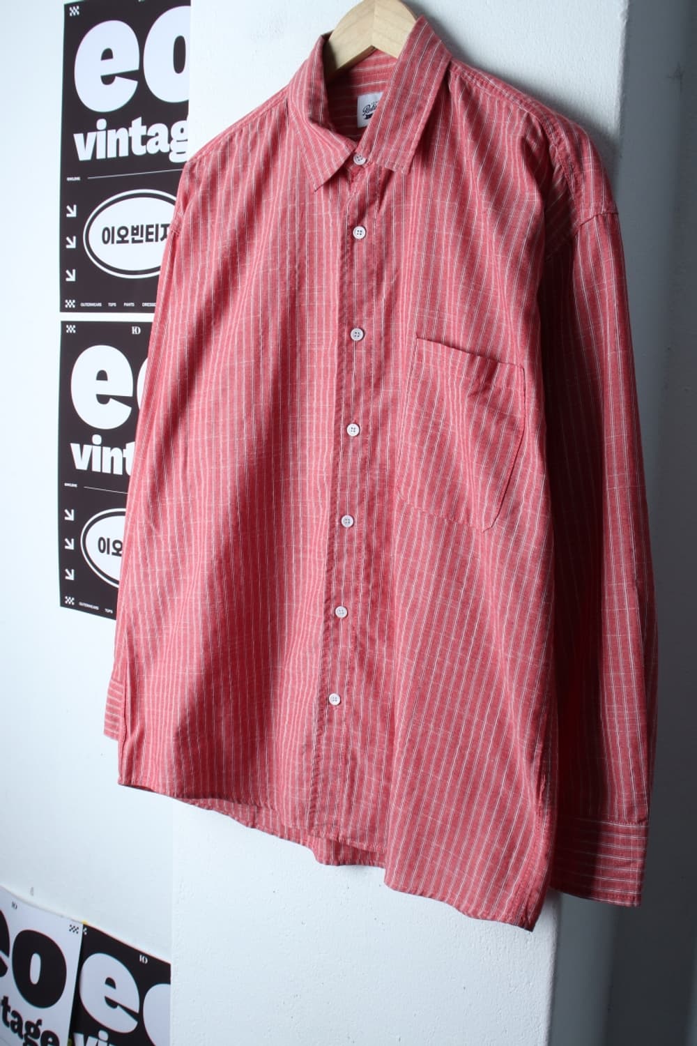 (L-XL) 파르티멘토 셔츠 남방 스트라이프 레드 아메카지-H32630 상품이미지1