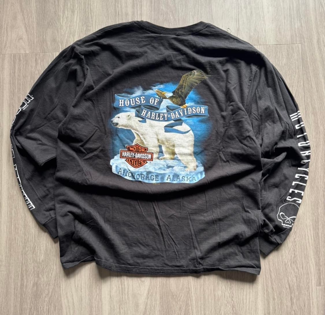 빈티지 Harley Davidson 긴팔티셔츠 XL 상품이미지2