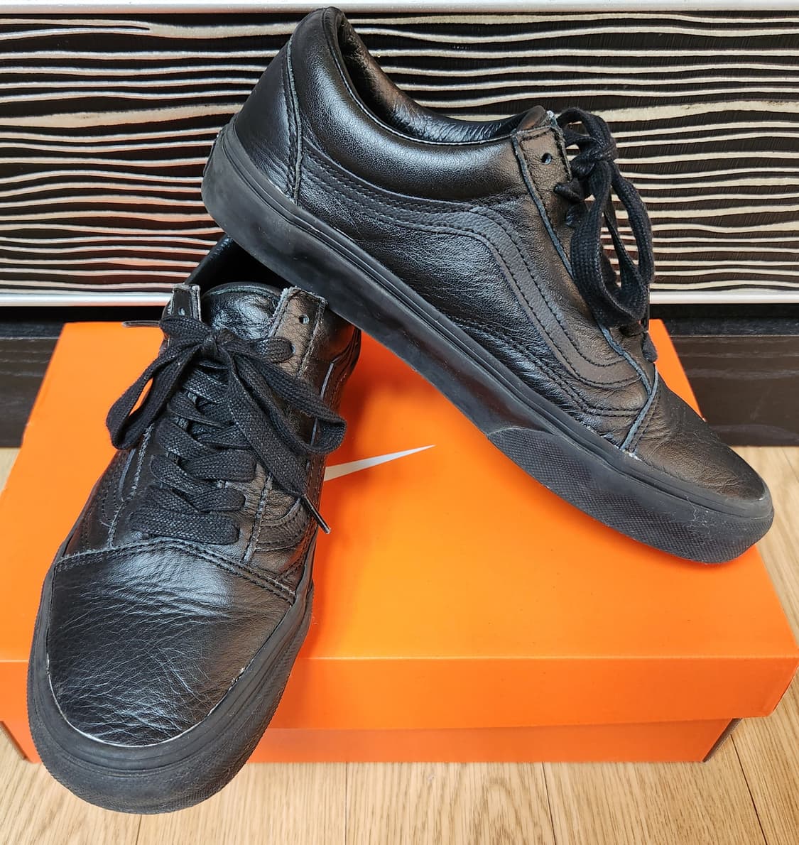 VANS  반스 레더 올드스쿨 블랙 스니커즈 255 상품이미지3