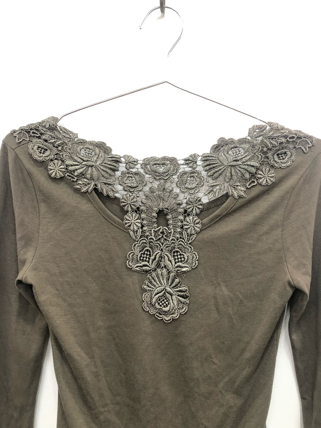 khaki floral lace detail long sleeve 상품이미지7