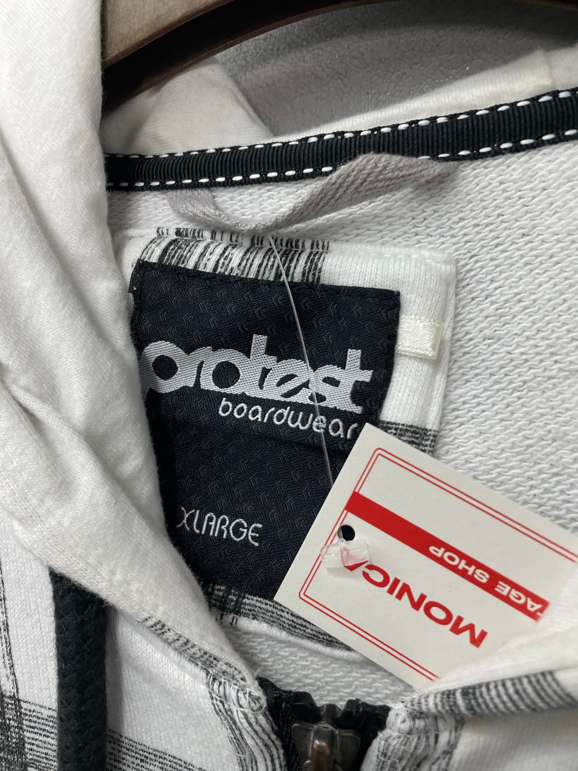 빈티지 그레이 체크 후드집업 H1735 상품이미지4