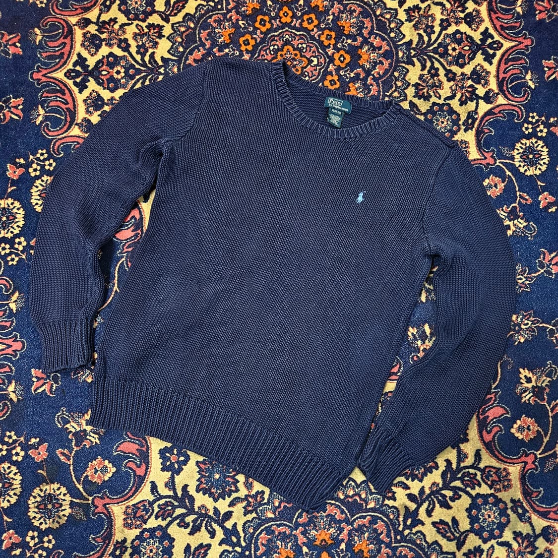 폴로랄프로렌 빈티지 코튼 인디고블루 스몰로고 니트 상품이미지1